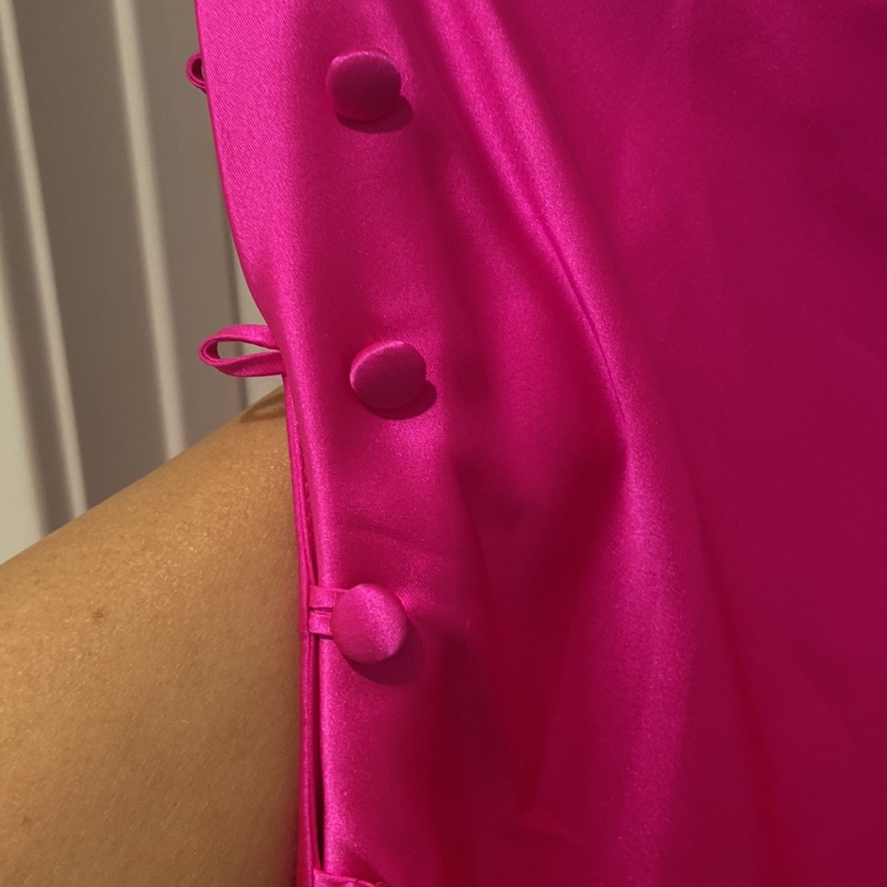 NWT Pink satin maxi skirt by Bernadette size FR36 small Barbiecore - Picture 6 of 7